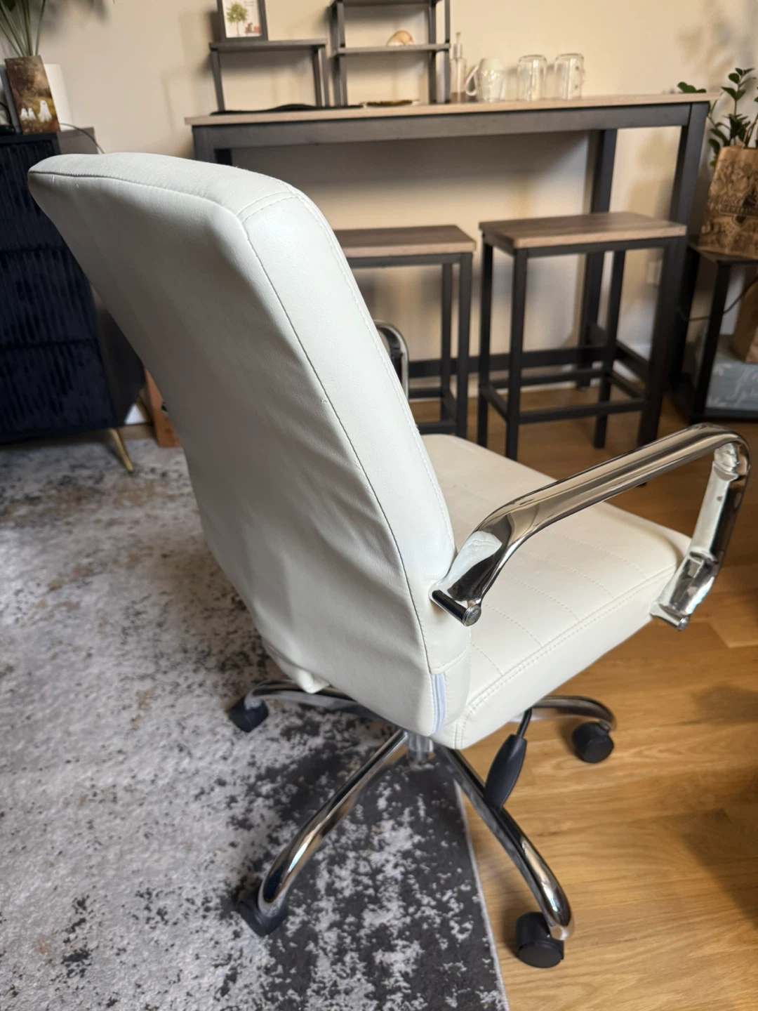 White Office Chair with Chrome Accents - photo 3