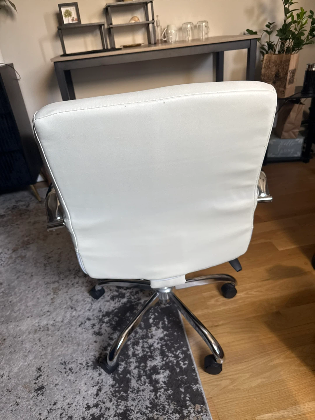 White Office Chair with Chrome Accents - photo 4