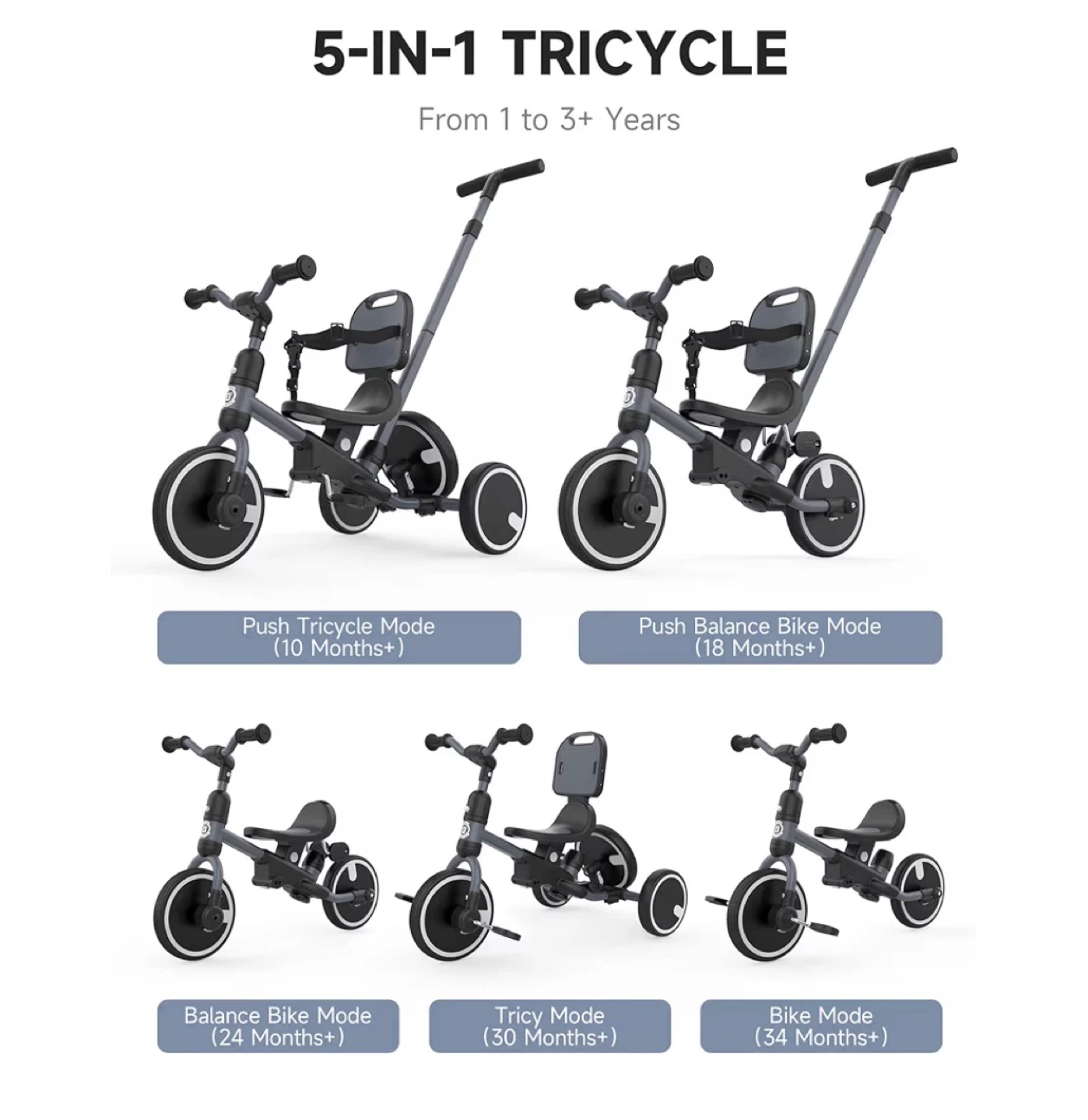 5-in-1 Tricycle for Kids - photo 4