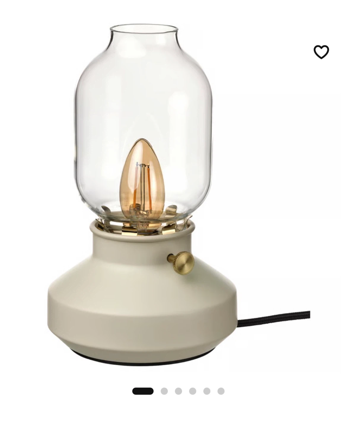 Table lamp, dimmable beige, 25 cm (10 ")