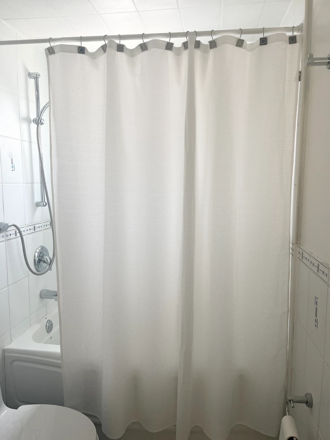 White Textured Shower Curtain