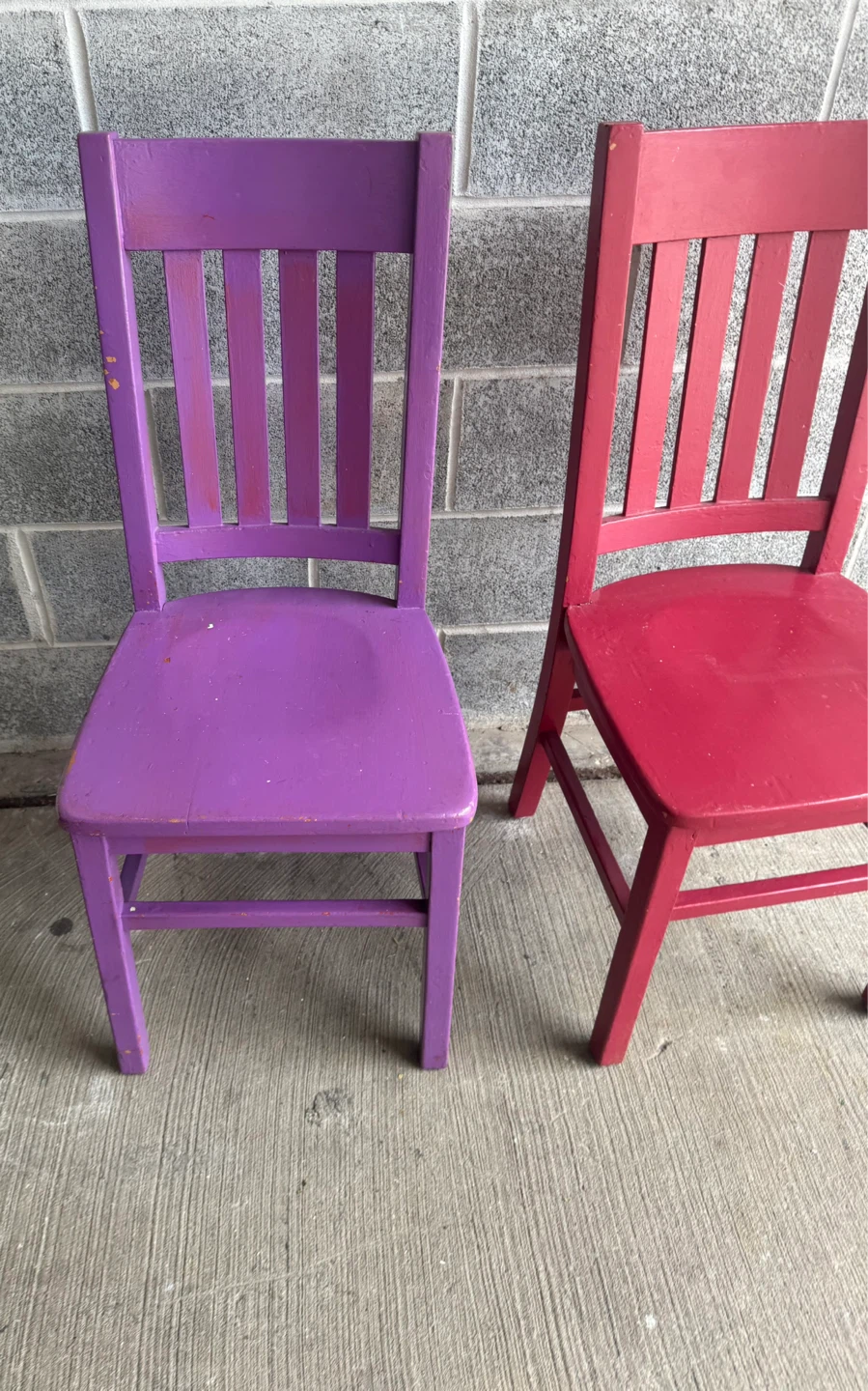 Pair of Kids Wooden Chairs - Purple & Red - photo 5