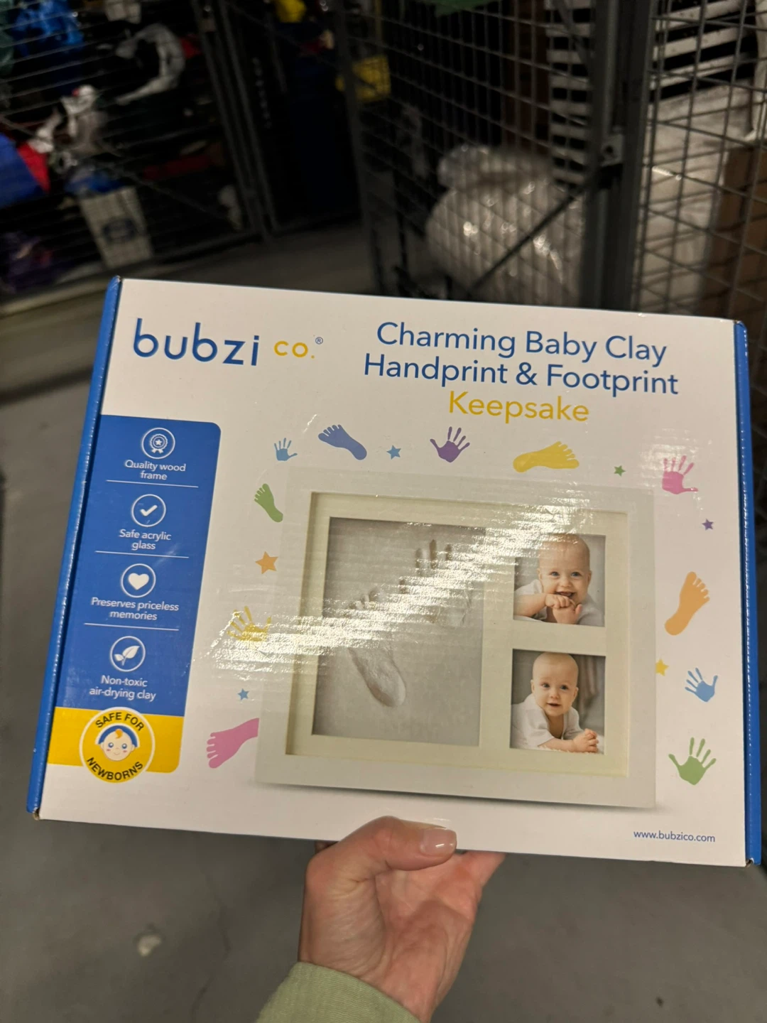 Bubzi Co. Charming Baby Handprint & Footprint Keepsake Framed