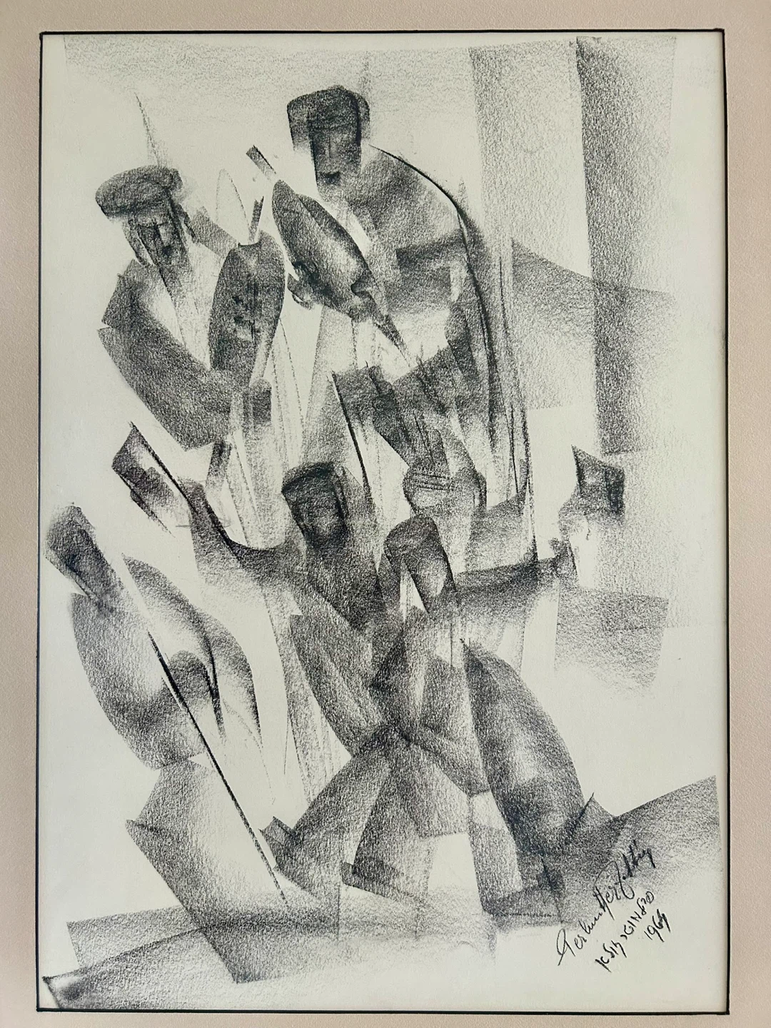Collectible Art: Original Charcoal Drawing by Zoltan Perlmutter - photo 2