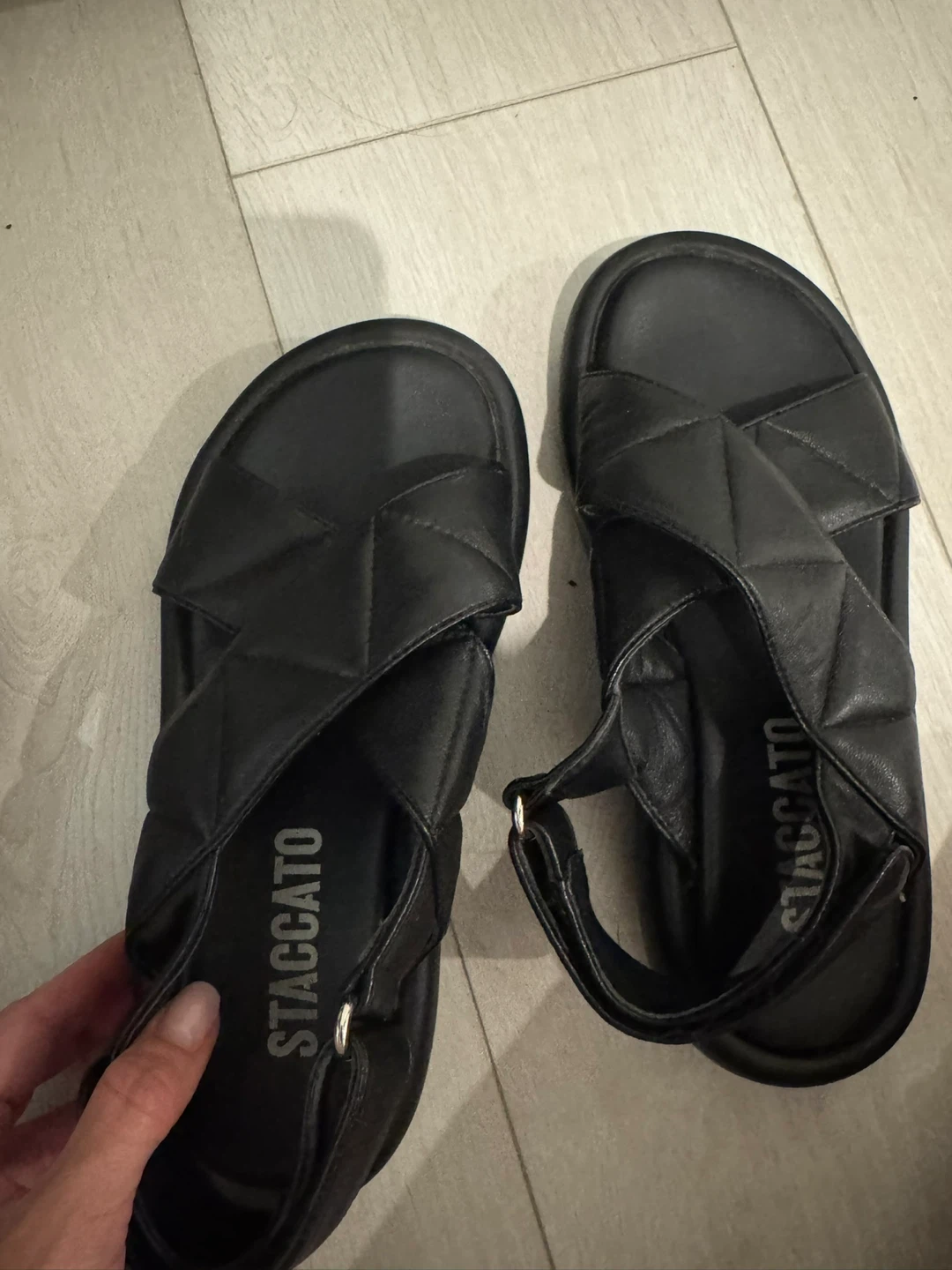 Staccato Black Quilted Sandals 36 - photo 2