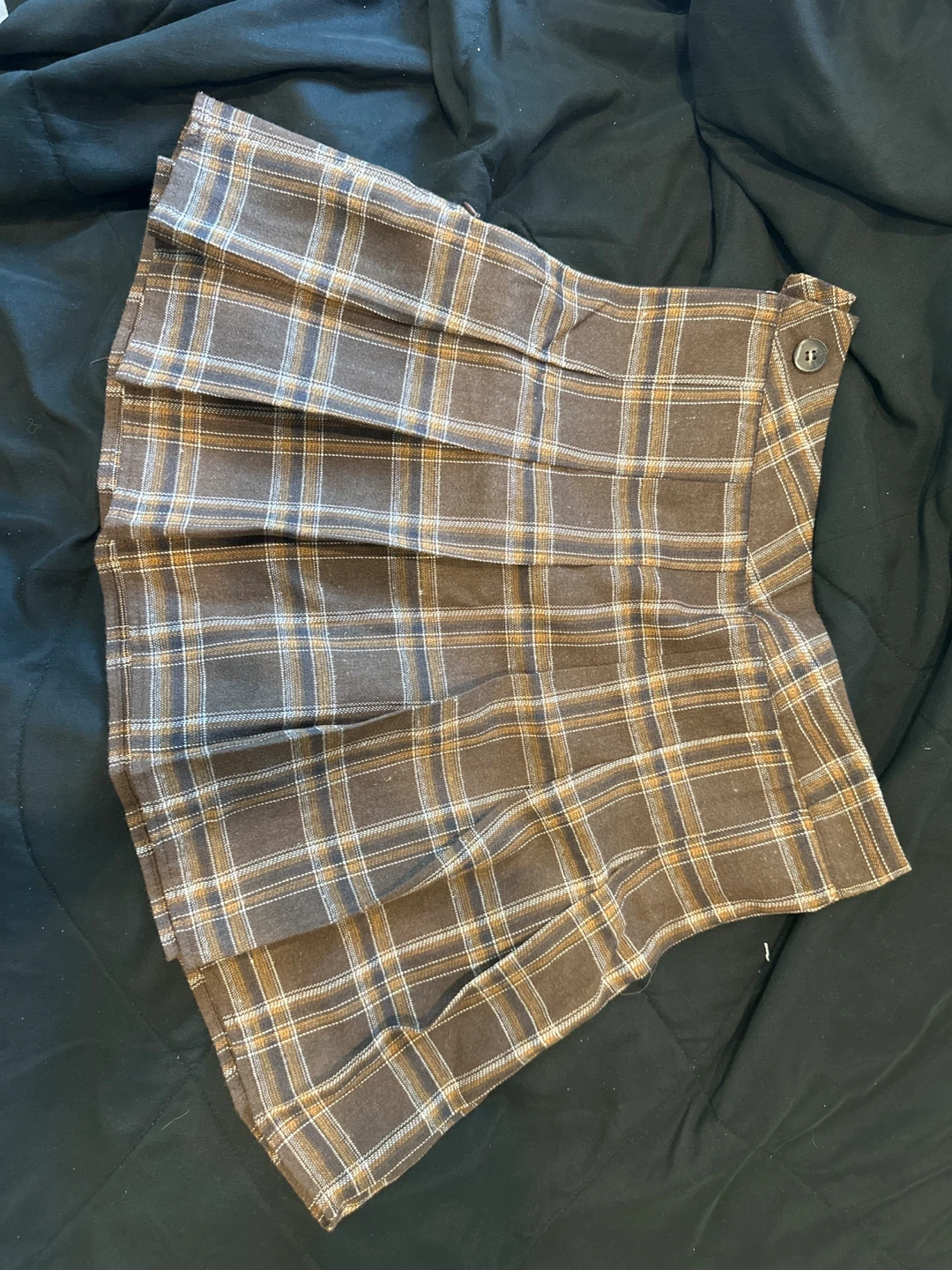 Brown Plaid Pleated Mini Skirt - photo 2