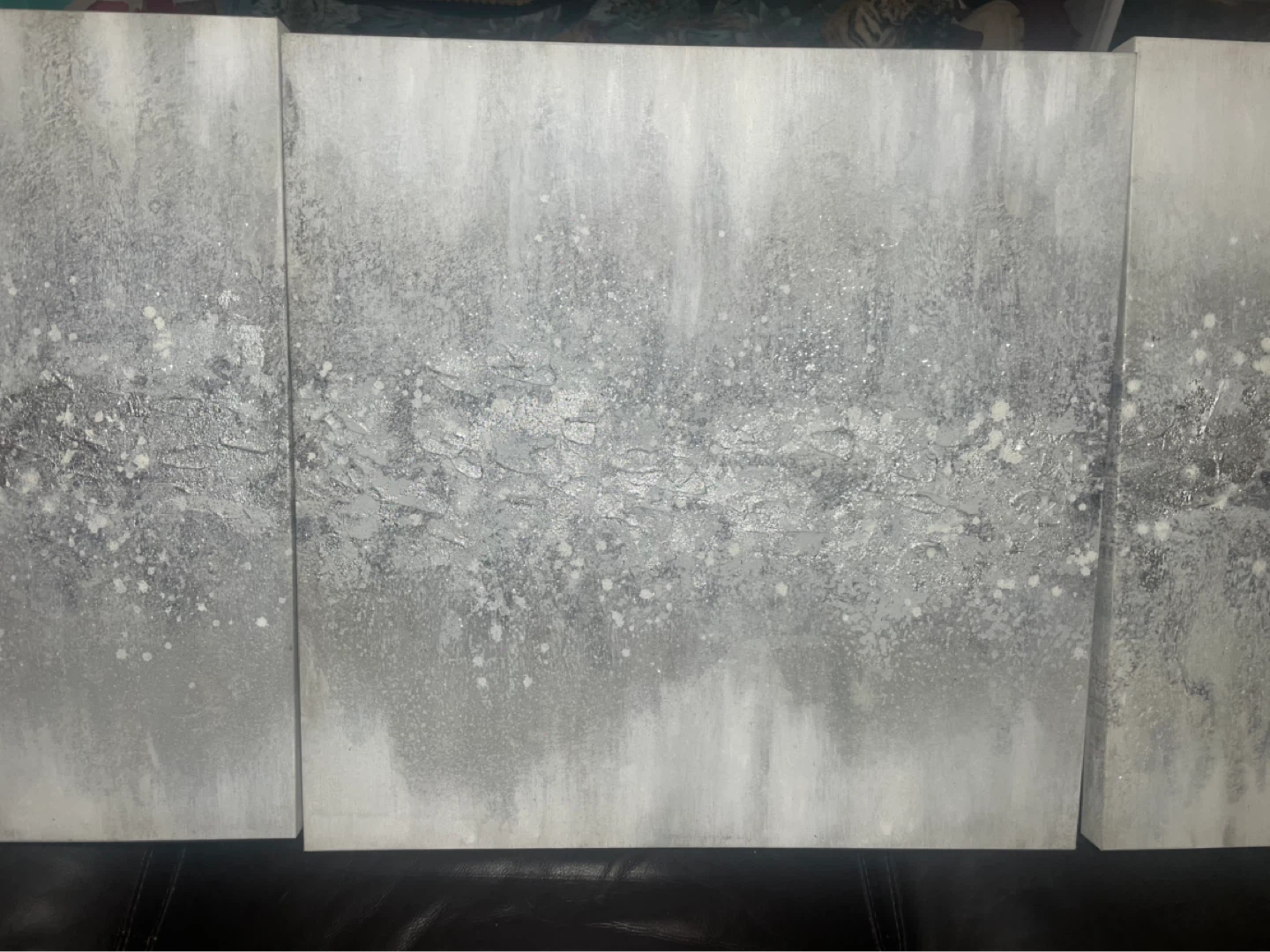 Set of 3 Grey Abstract Canvas Wall Art - photo 5