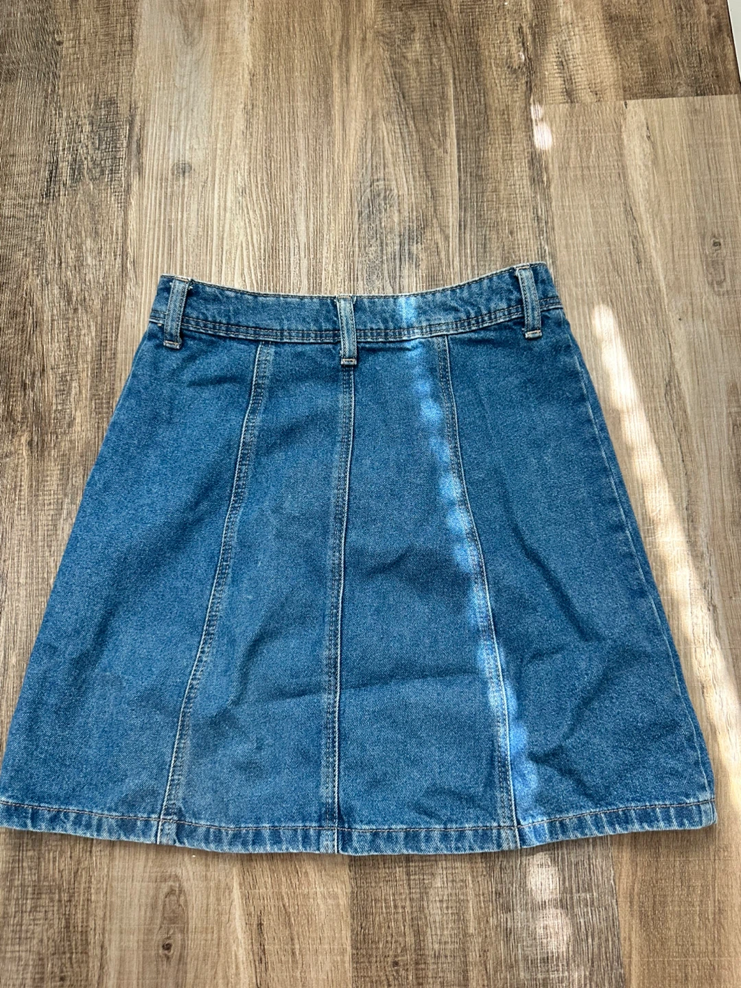 Divided H&M Denim Button-Front Mini Skirt - photo 2