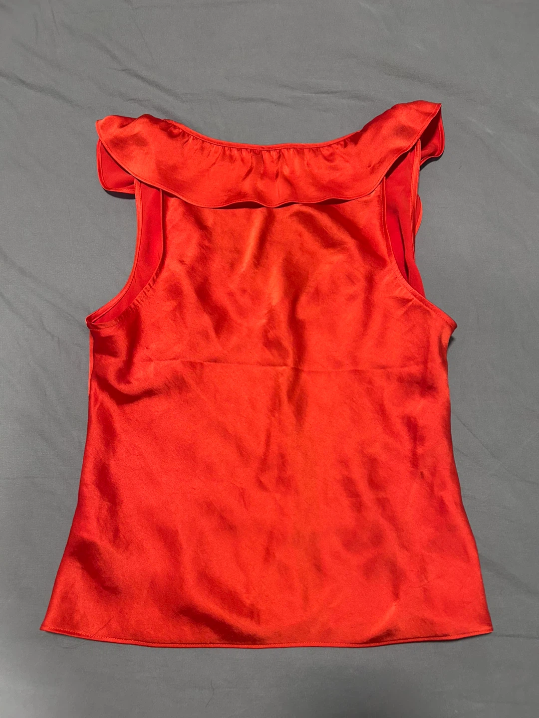 Wilfred Red Ruffle Tie Front Tank Blouse Size M - photo 2
