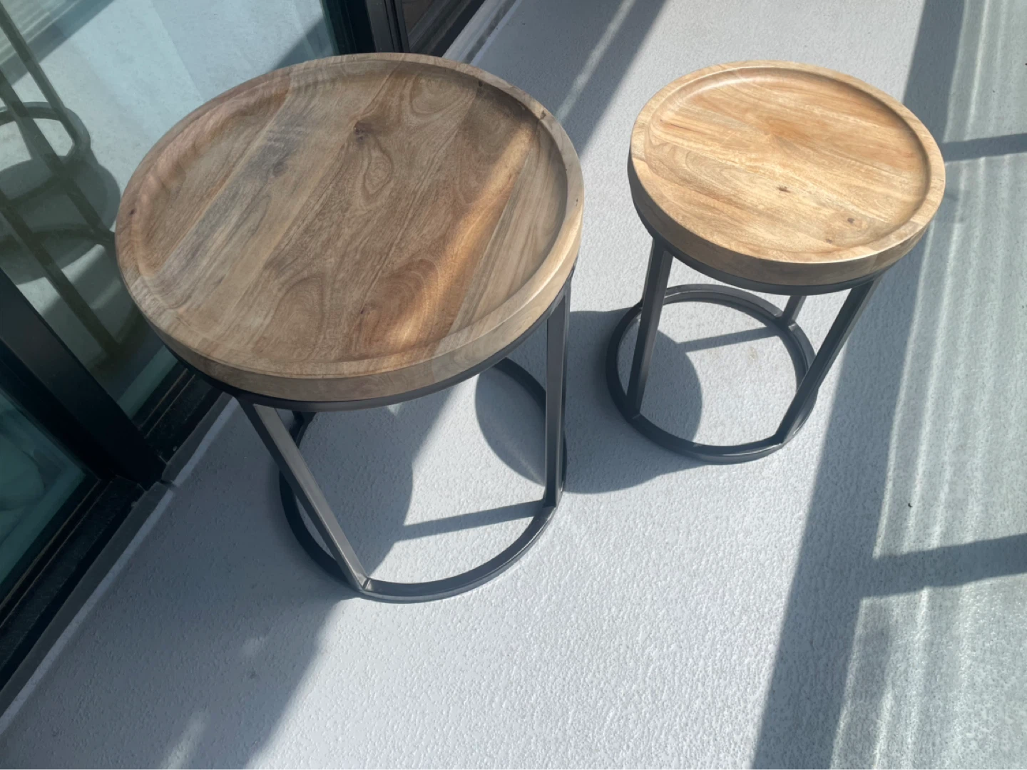 Solid wood and metal Sise Tables (1 or Set of 2)
