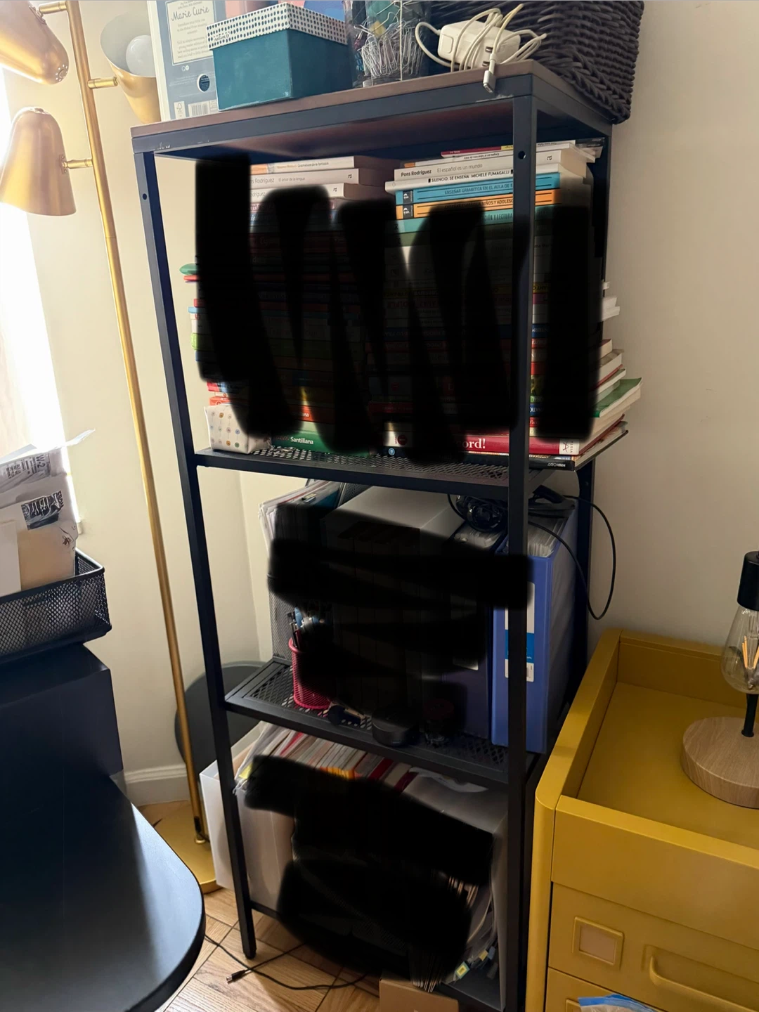 MOVING SALE - 4-Shelf Metal and Wood Bookcase (selling 2!)