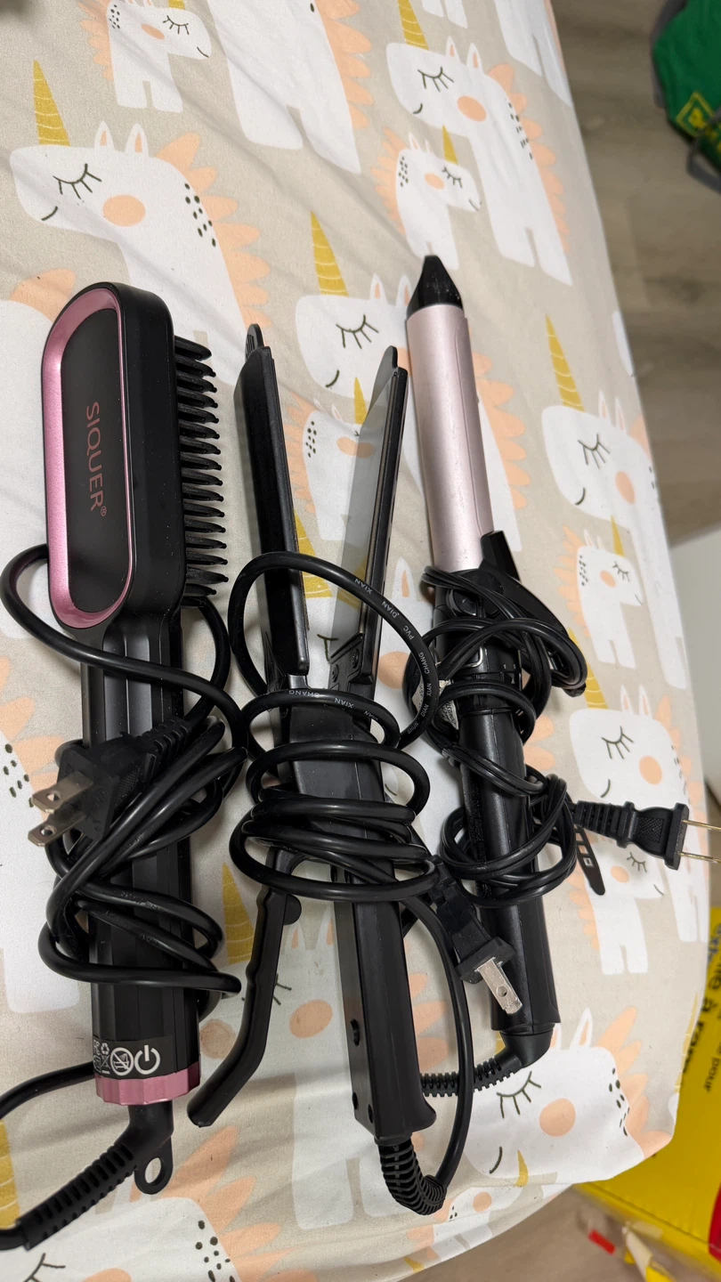 SIQUER Hair Straightener Brush and Curling Wand Set