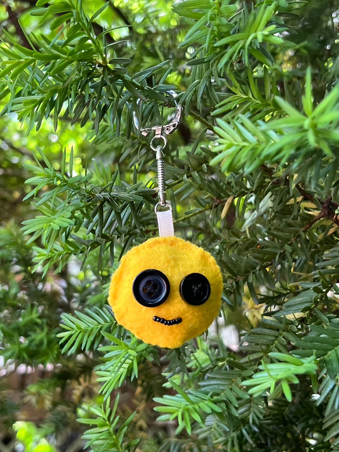Felt Emoji Keychain - Yellow handmade