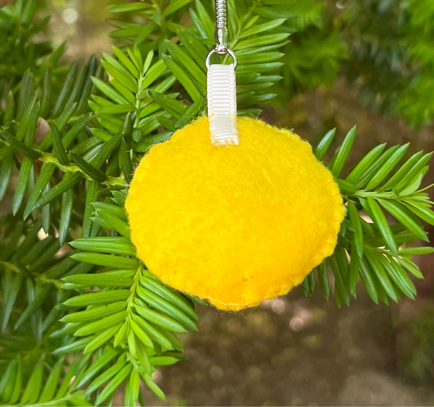 Felt Emoji Keychain - Yellow handmade - photo 2