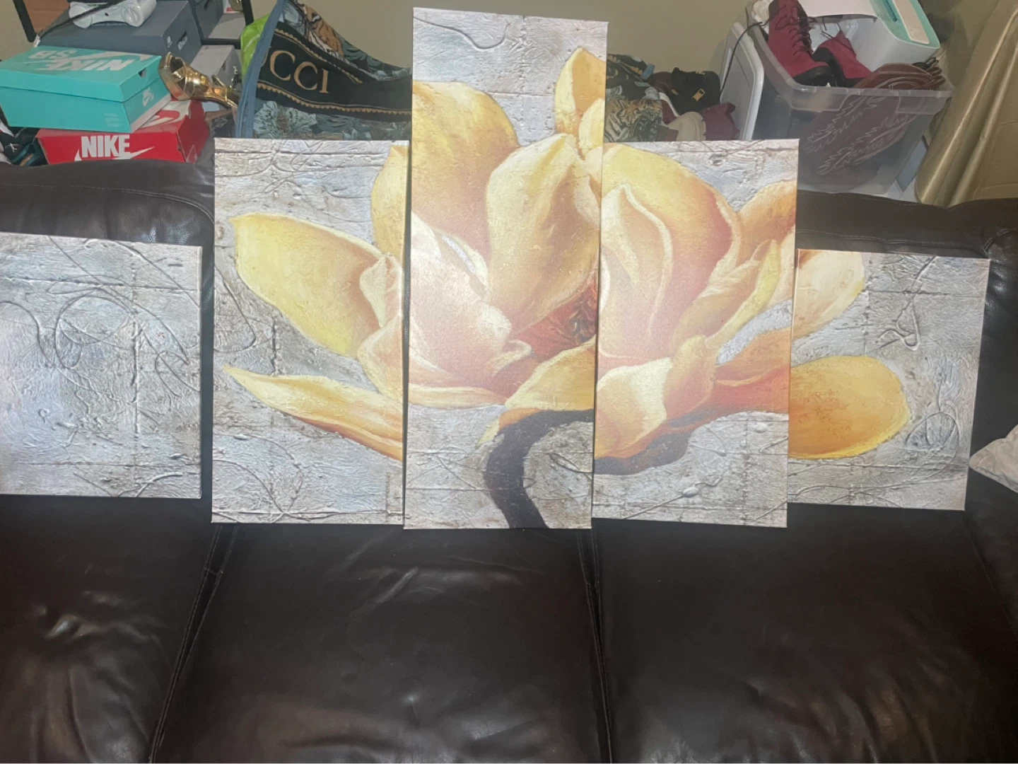5-Piece Yellow Flower Canvas Wall Art