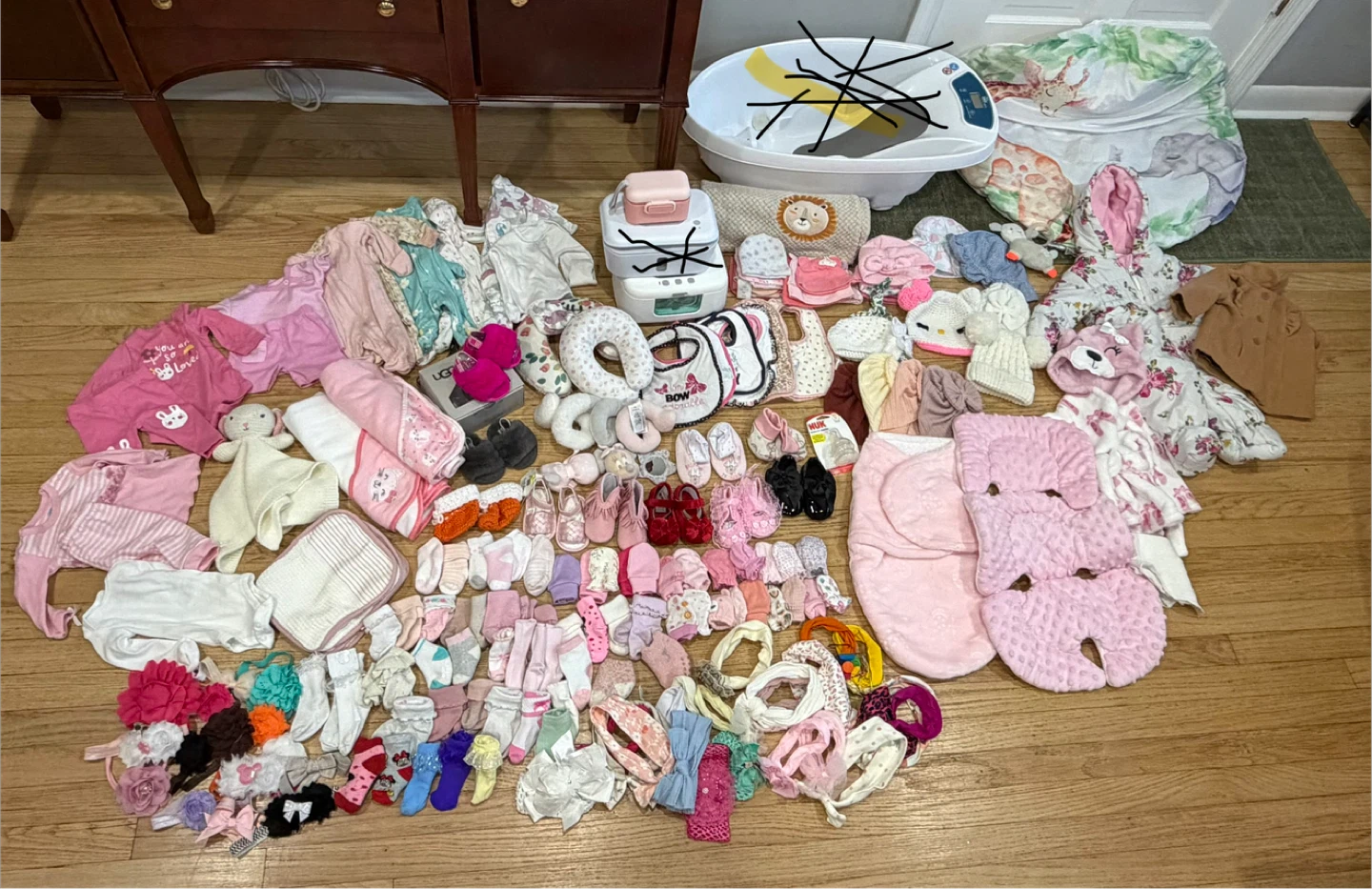 Huge Baby Girl Clothes & Accessories Lot - Newborn to Toddler