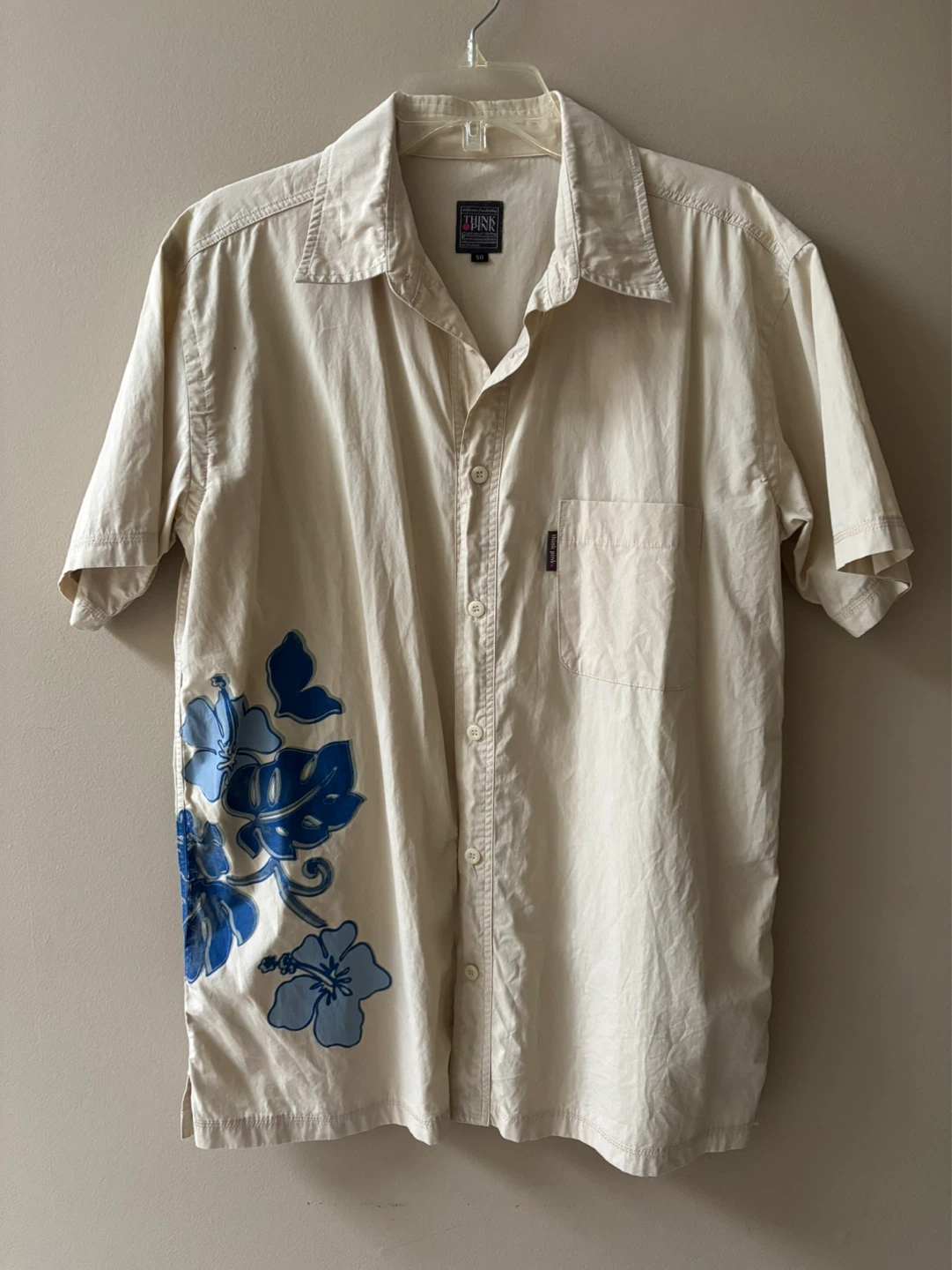Free men’s Button-Up Shirt with Floral Print