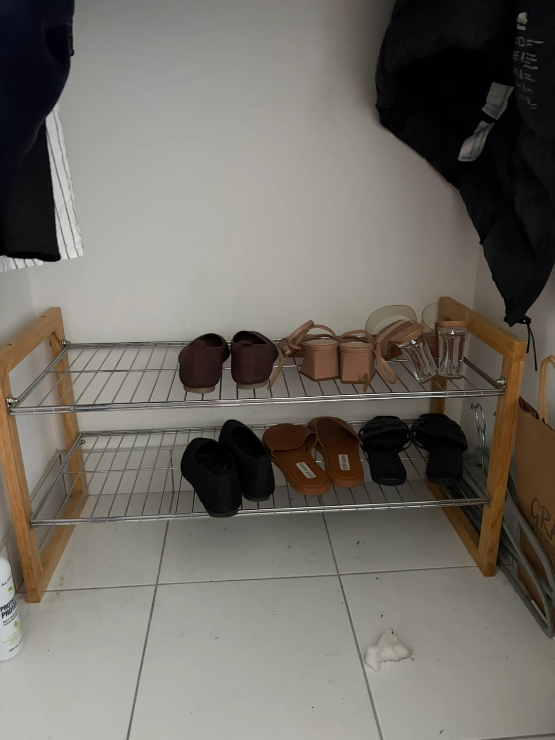 2-Tier Wooden Shoe Rack