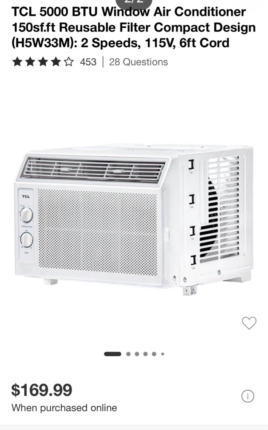5000 BTU window air conditioner - photo 2
