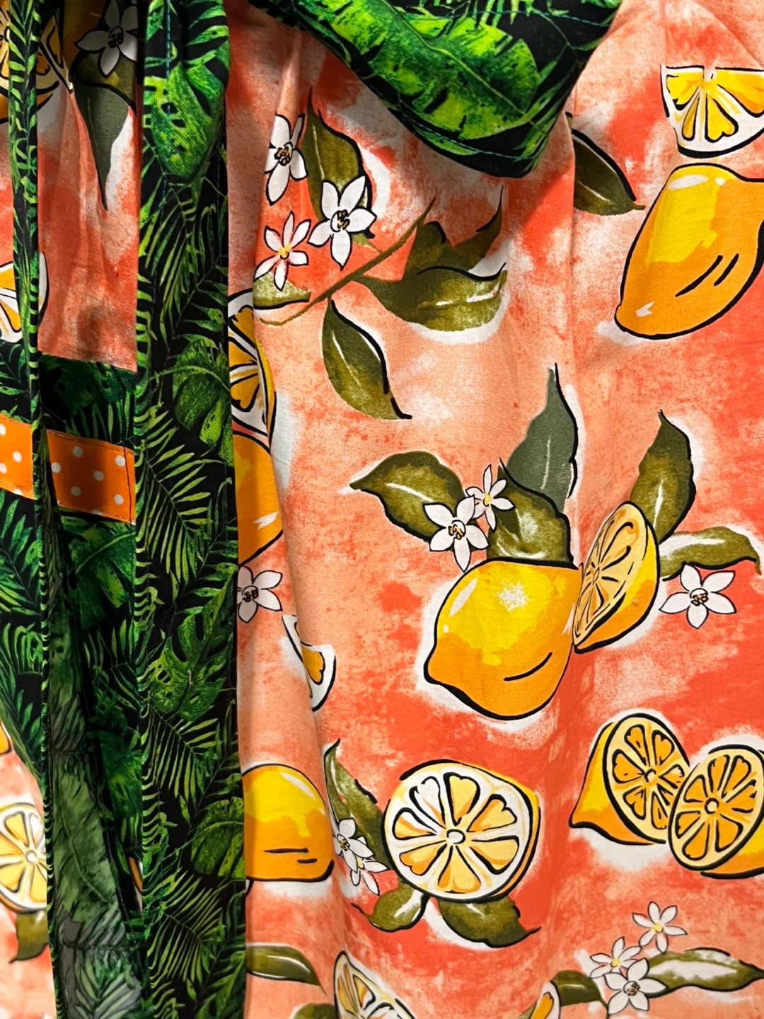 Handmade by me.Lemon Print Half Apron with Pockets - photo 4