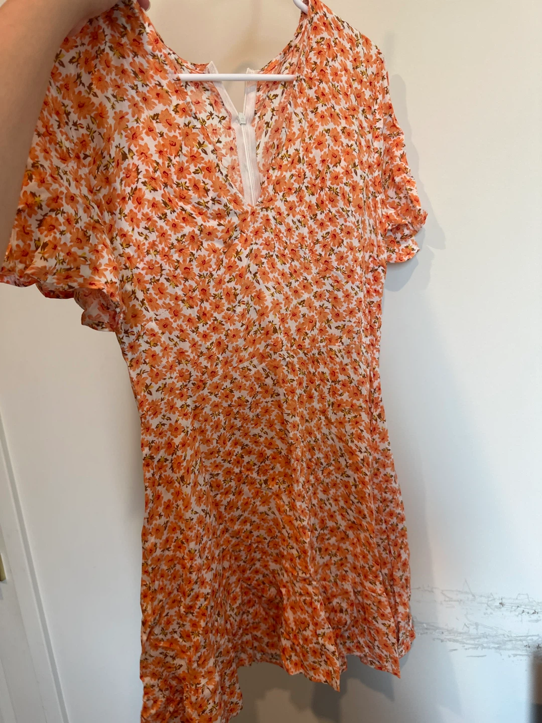 Orange Floral Print Mini Dress - photo 2