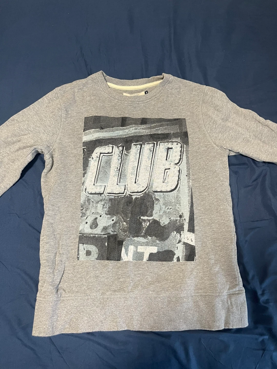 Grey "CLUB" Crewneck Sweater