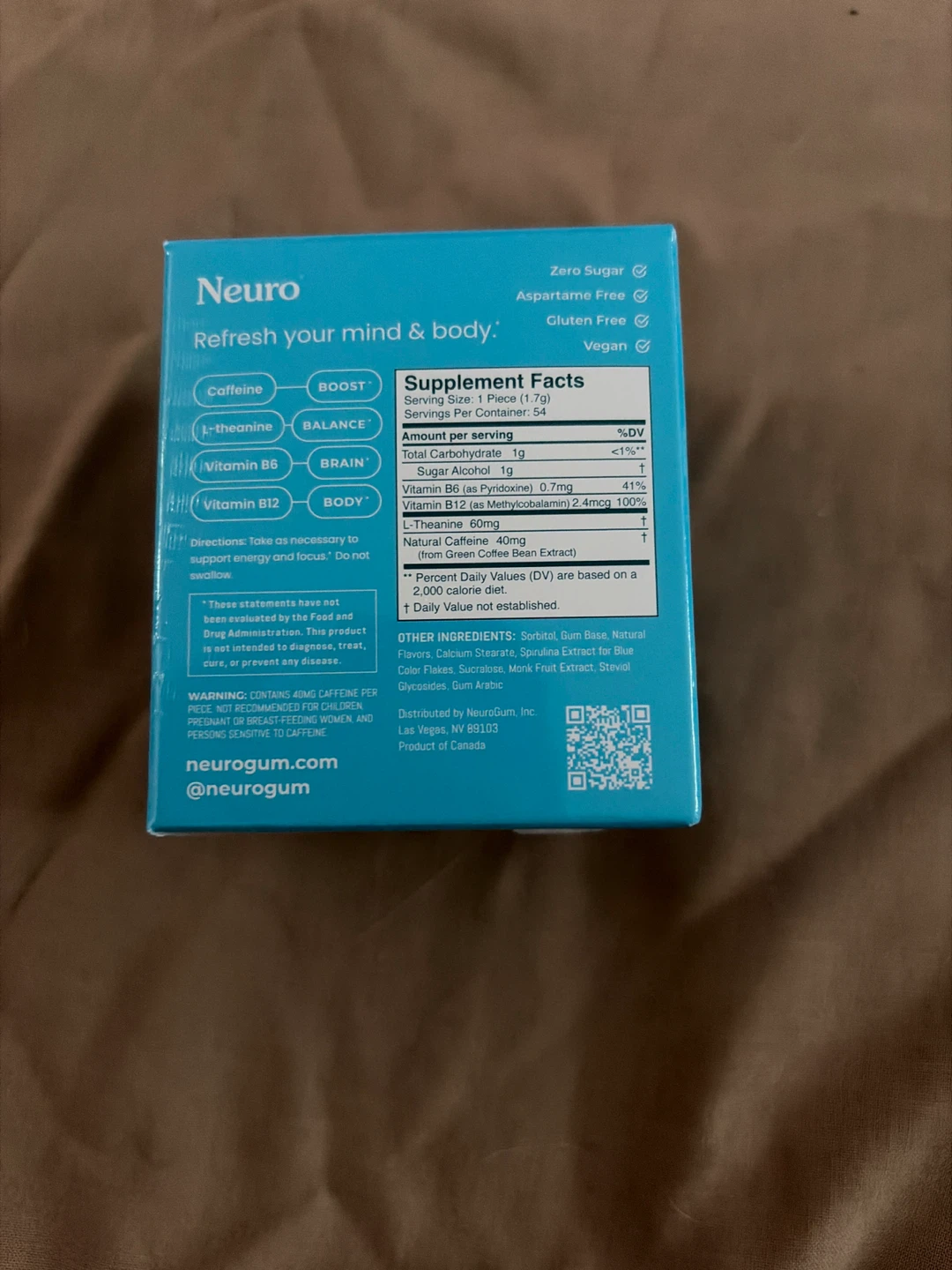 Neuro Energy & Focus Gum - Peppermint - 6 Packs (54 Pieces) - photo 3