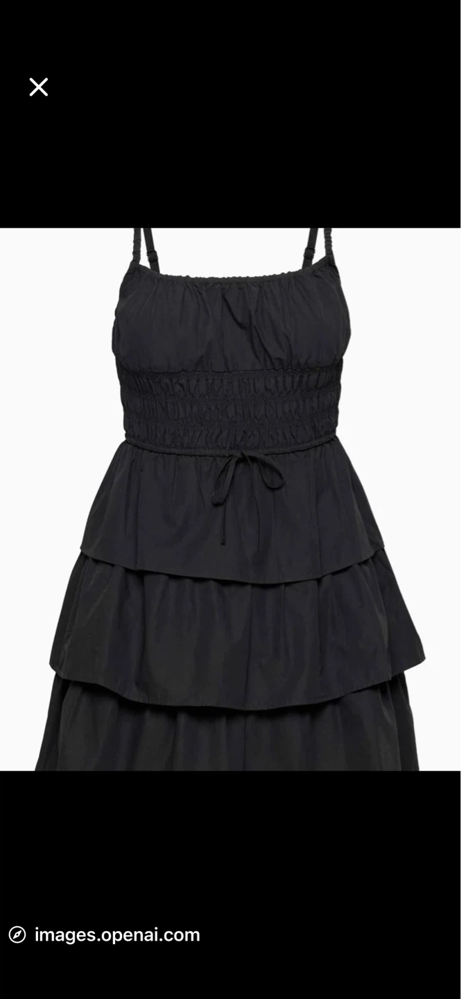 Wilfred Black Tiered Mini Dress xs