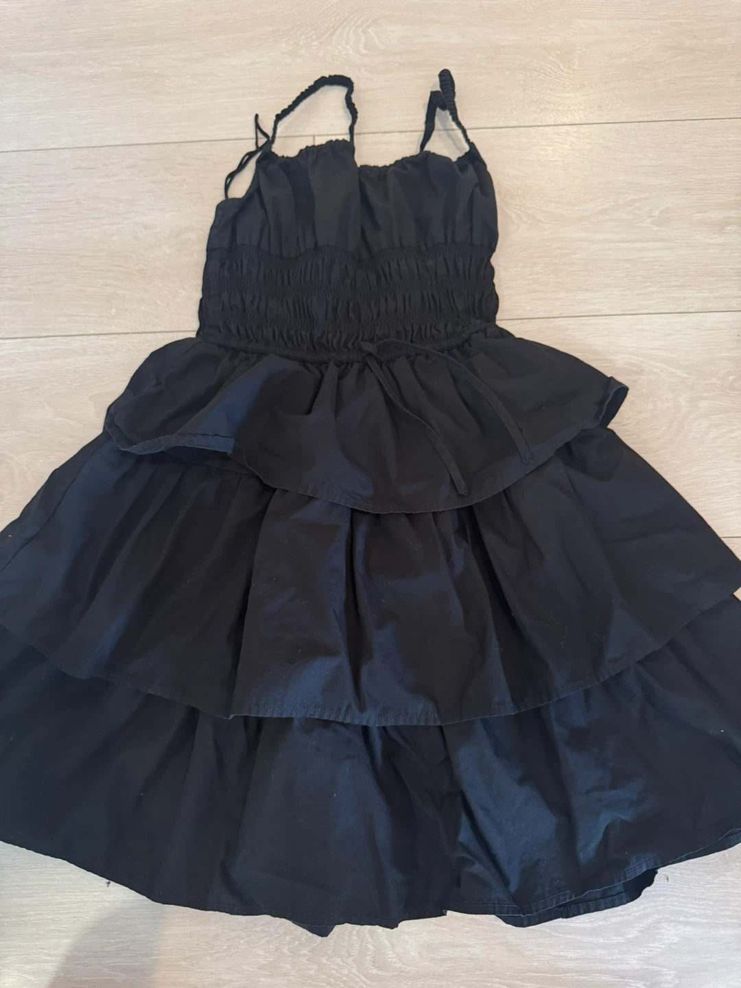 Wilfred Black Tiered Mini Dress xs - photo 2
