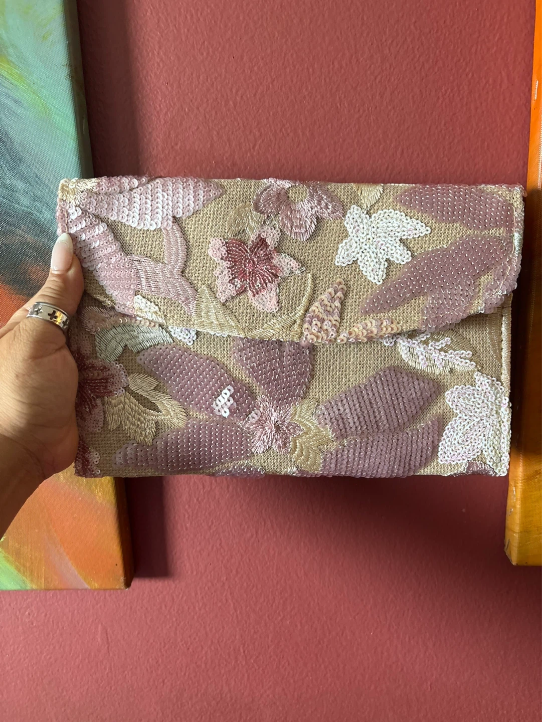 New Handmade Embellished Clutch Bag