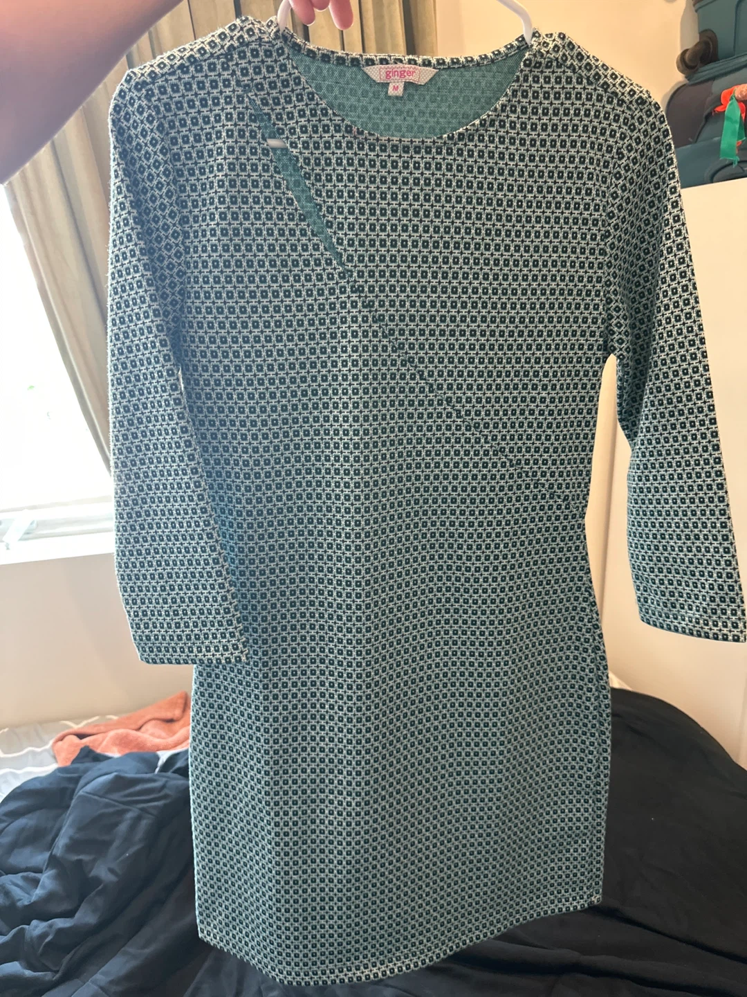 Boutique Textured Geometric Print Dress - photo 2