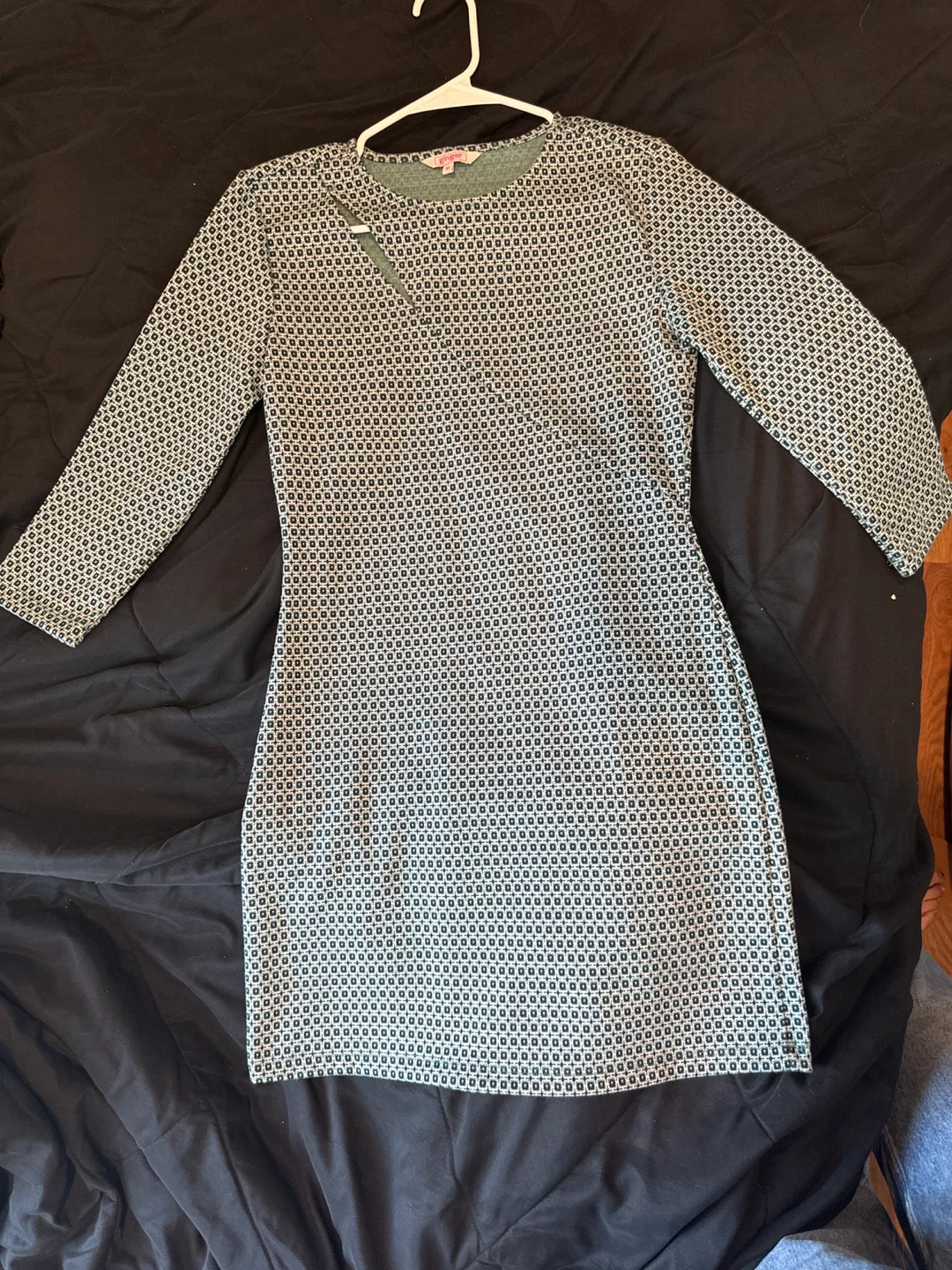 Boutique Textured Geometric Print Dress