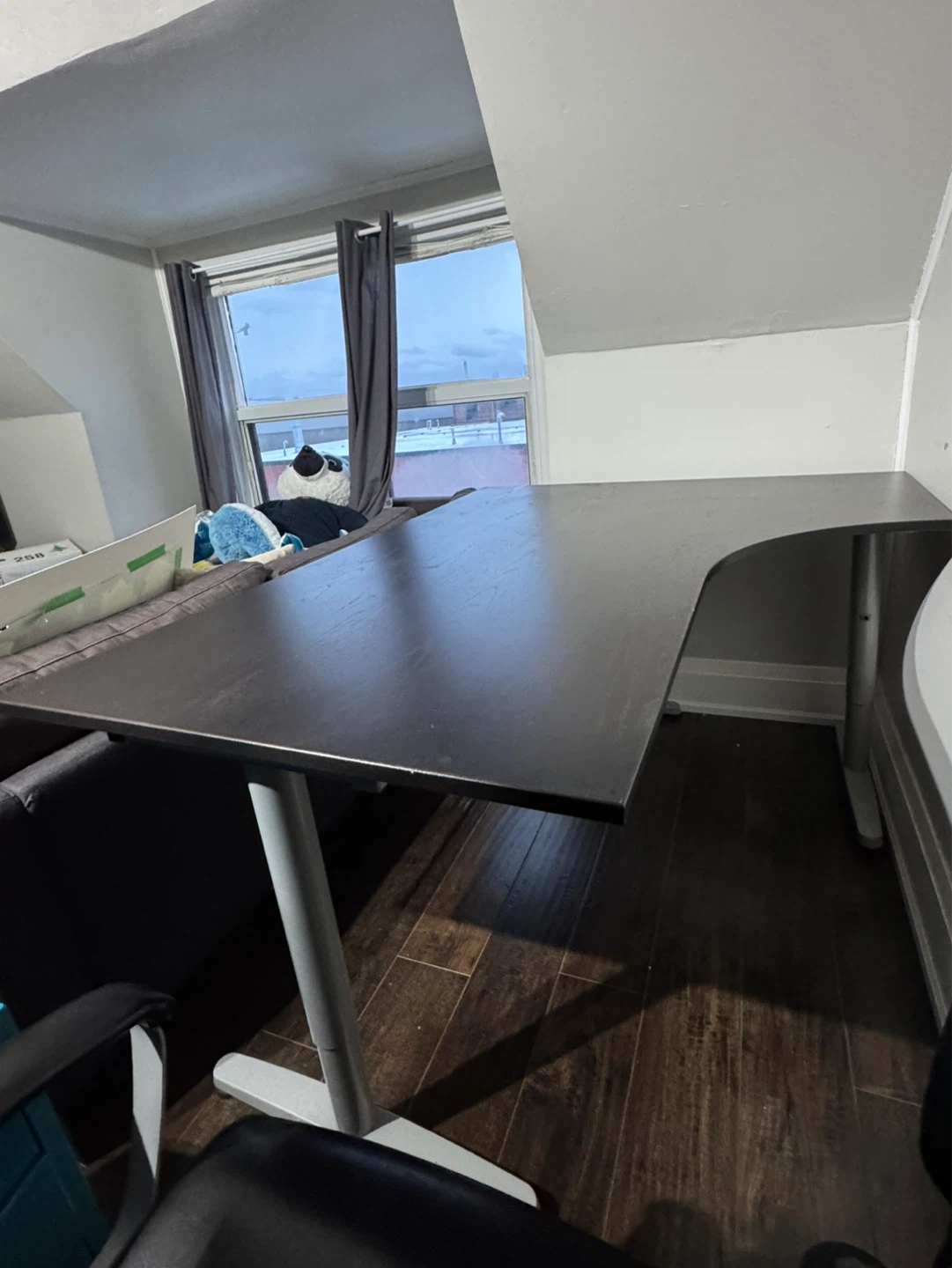 Dark Wood Exec L-Shaped Desk