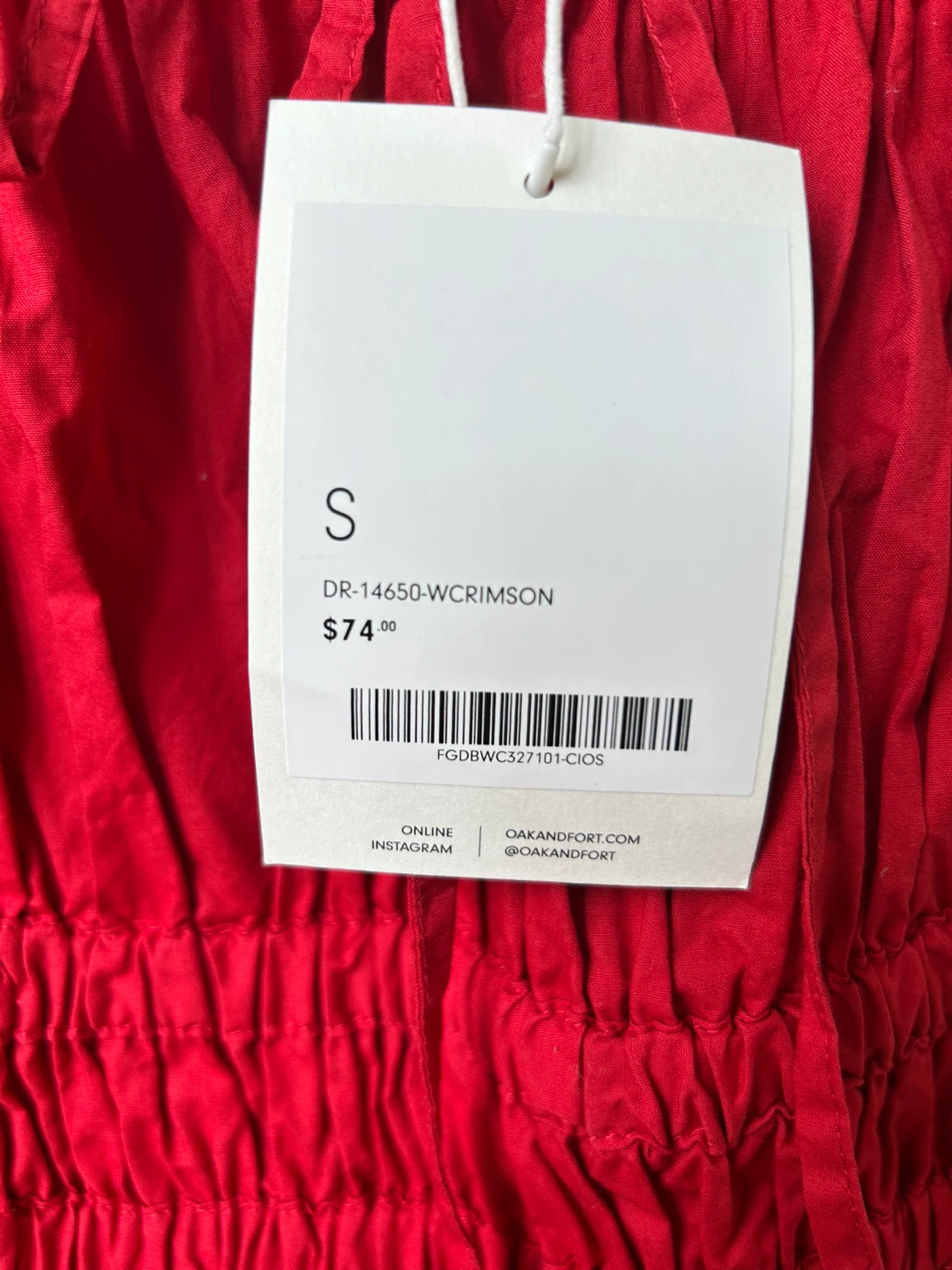Brand new with tags Oak + Fort Red Summer Dress - photo 5