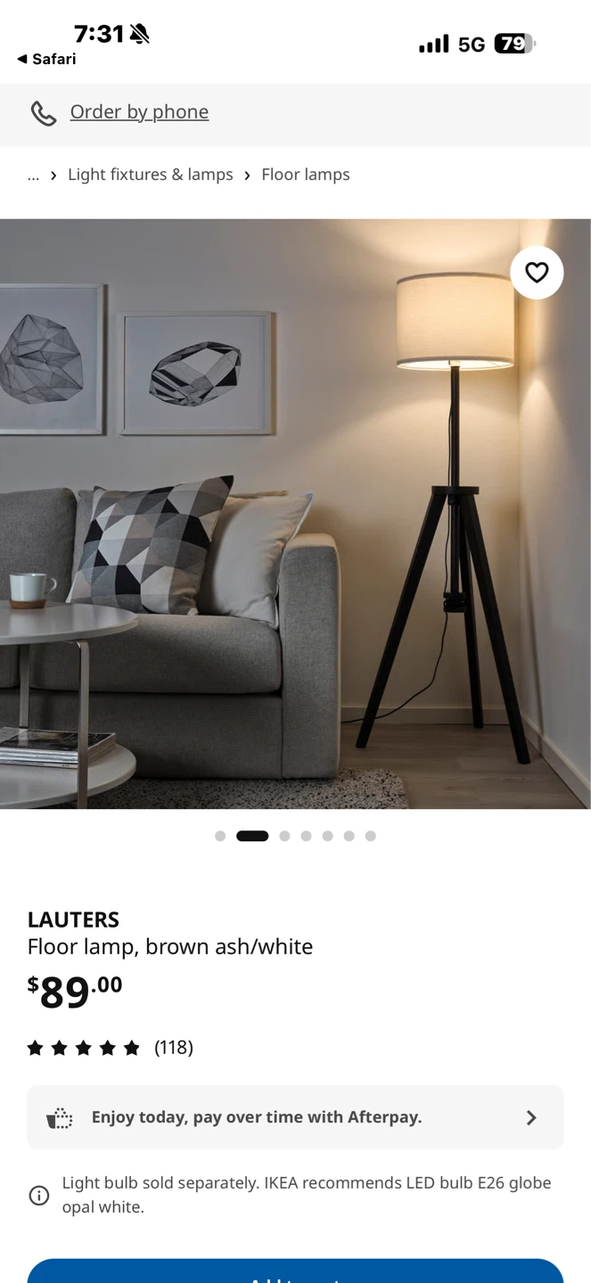 Brand New in Box IKEA LAUTERS Floor Lamp - Brown Ash/White - photo 2