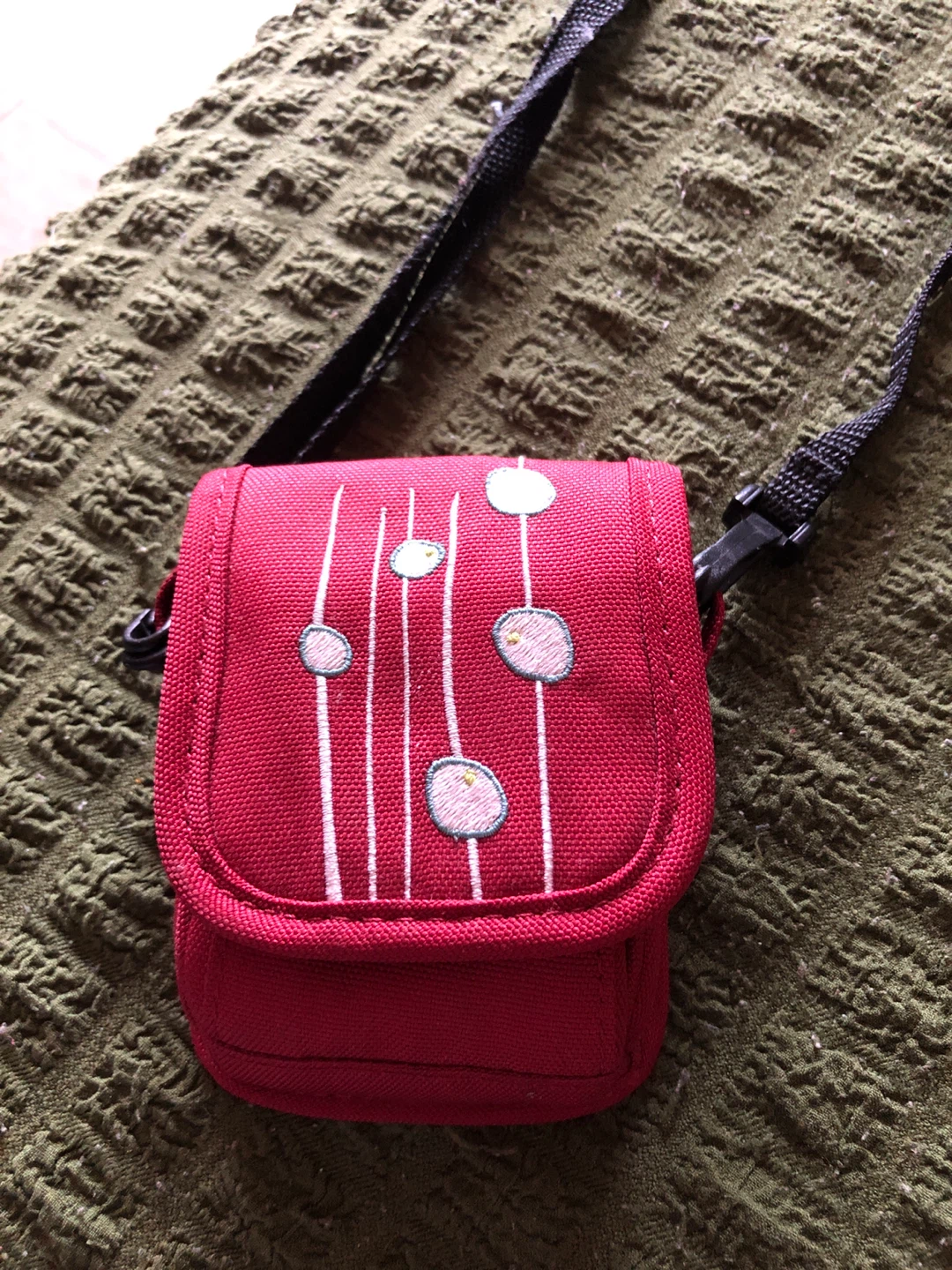Small Red Pouch with Strap
