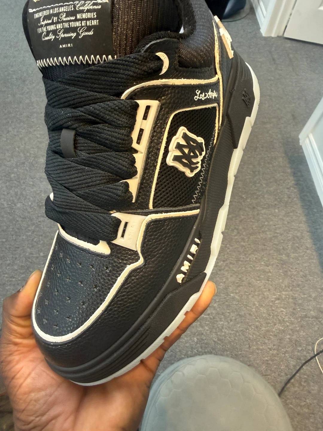 AMIRI Men's Black Leather & Mesh Sneakers - photo 2