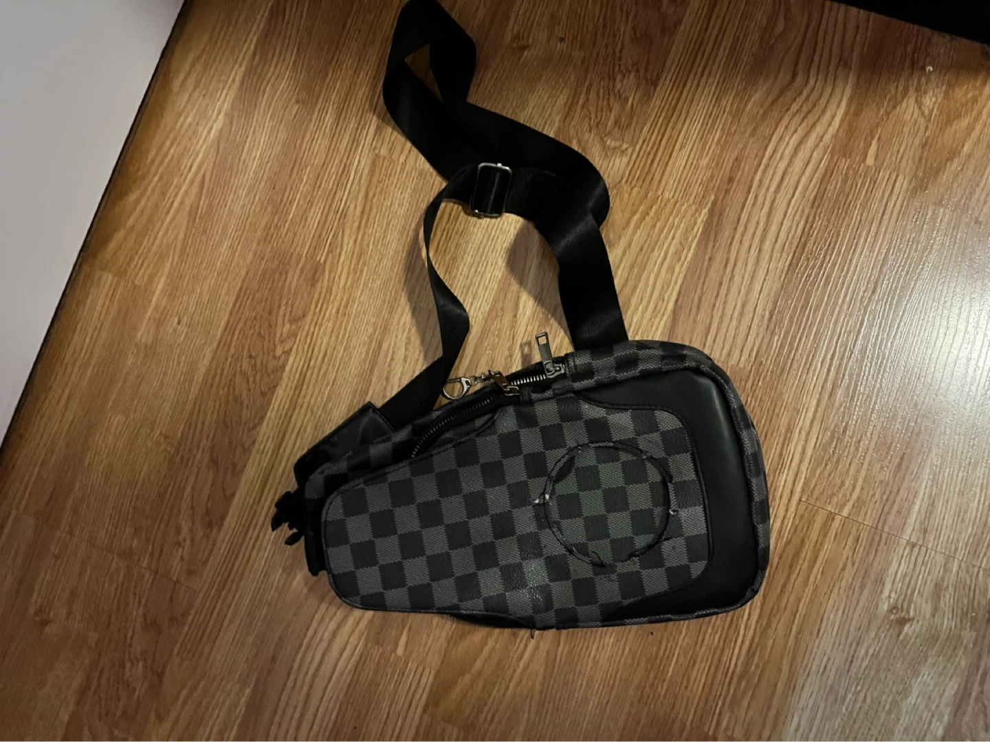 Checkerboard Pattern Crossbody Bag - photo 2