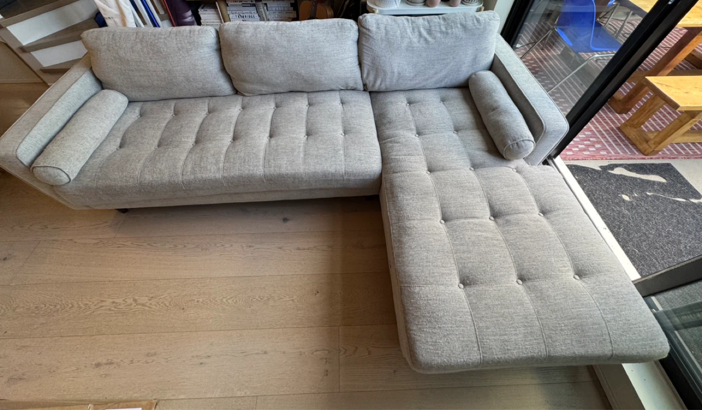 Light Grey Sectional Sofa with Chaise - photo 2