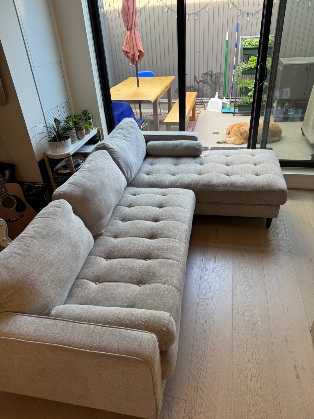 Light Grey Sectional Sofa with Chaise - photo 4