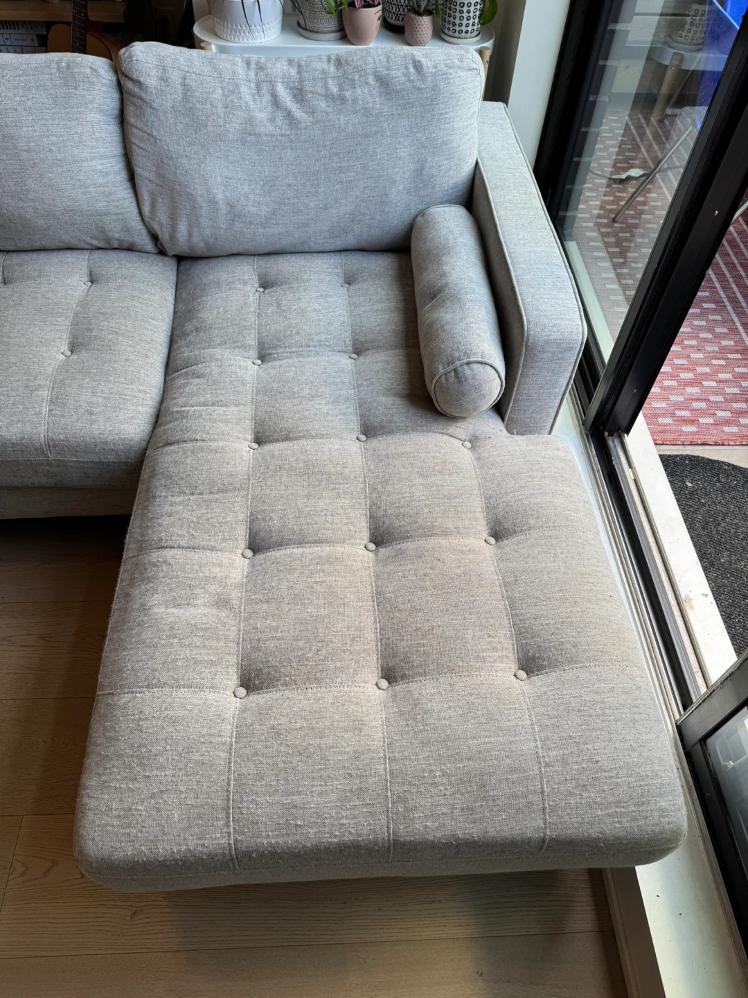 Light Grey Sectional Sofa with Chaise - photo 3
