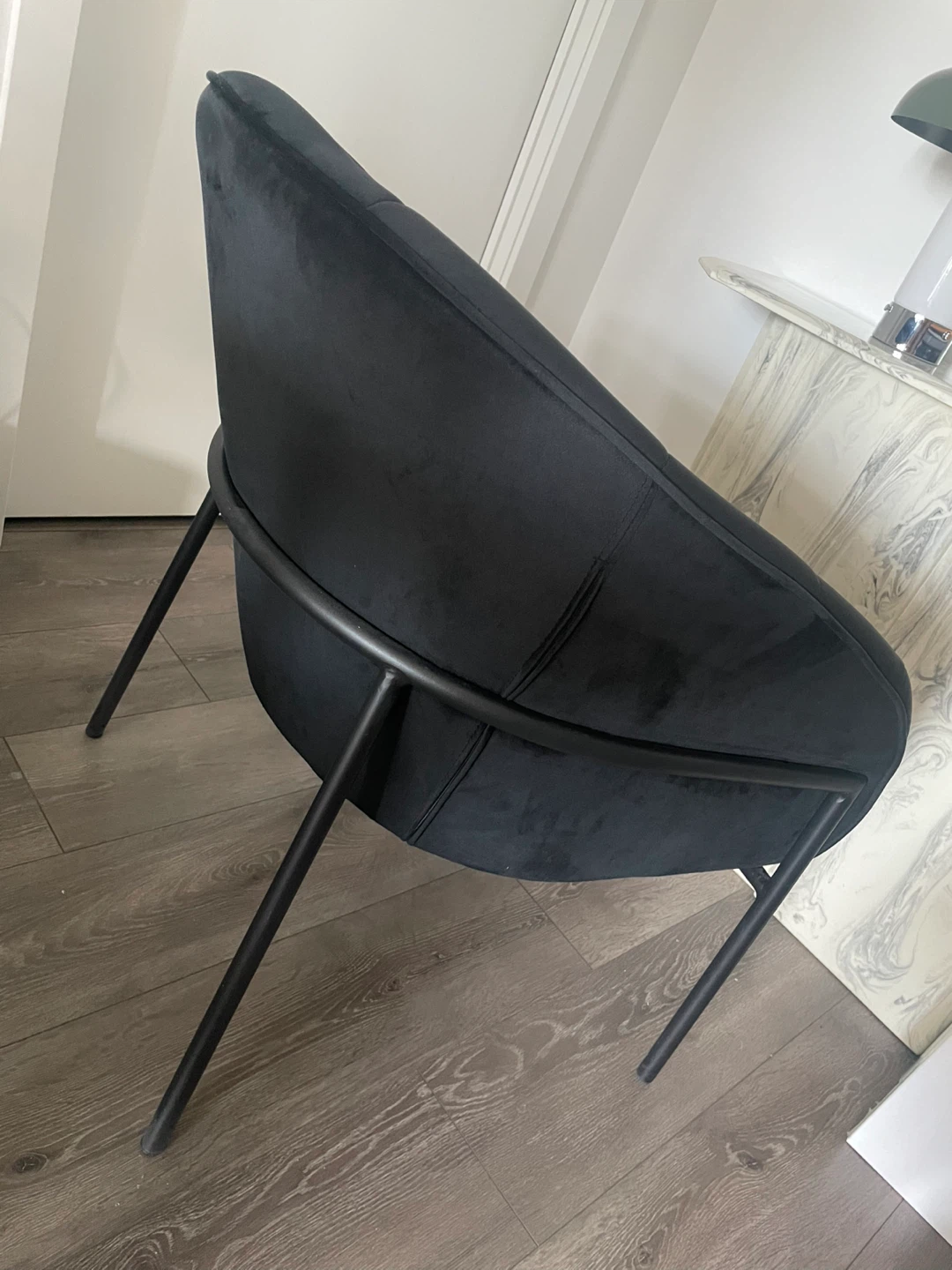Black Velvet Lounge Chair - photo 3
