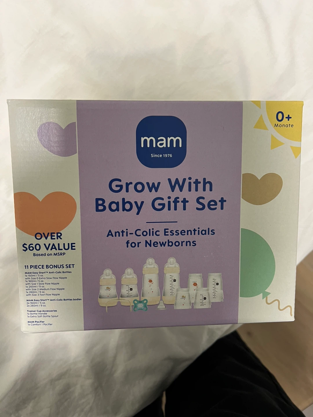 MAM Grow With Baby Gift Set - Anti-Colic Essentials for Newborns
