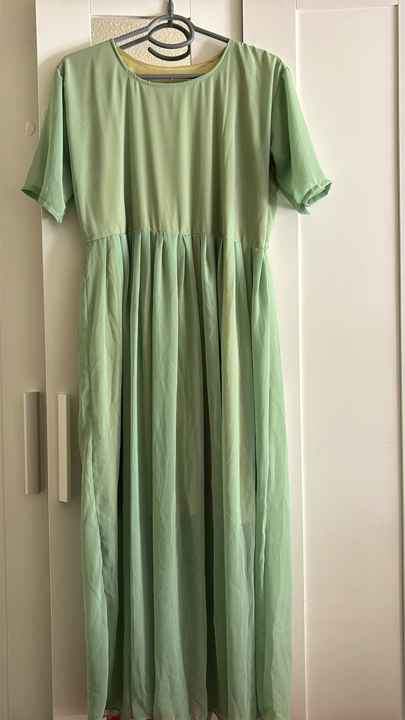 Sage Green Beaded Cap Sleeve Maxi Dress - photo 2