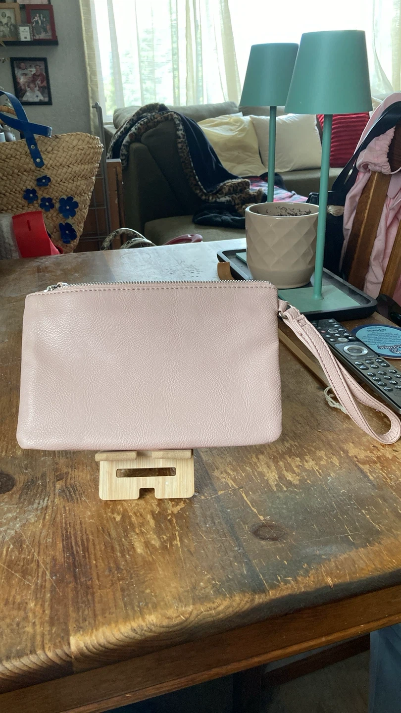 Nine West Pink Wristlet Clutch with Striped Front Pocket - photo 2