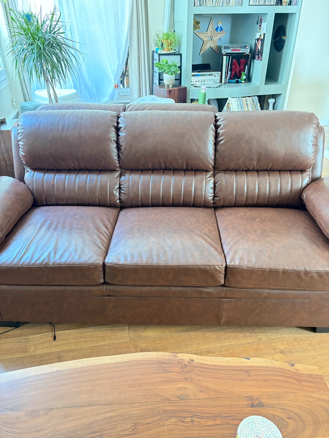 Brown Leather Sofa - photo 2