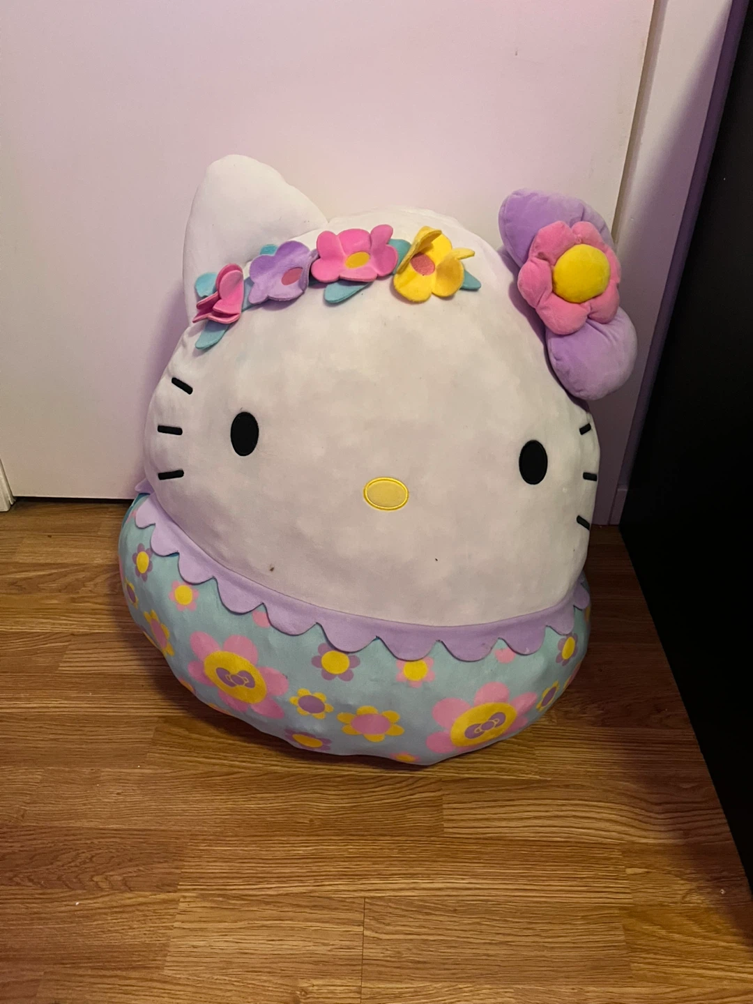 Hello Kitty Plush Pillow with Flower Crown and Dress