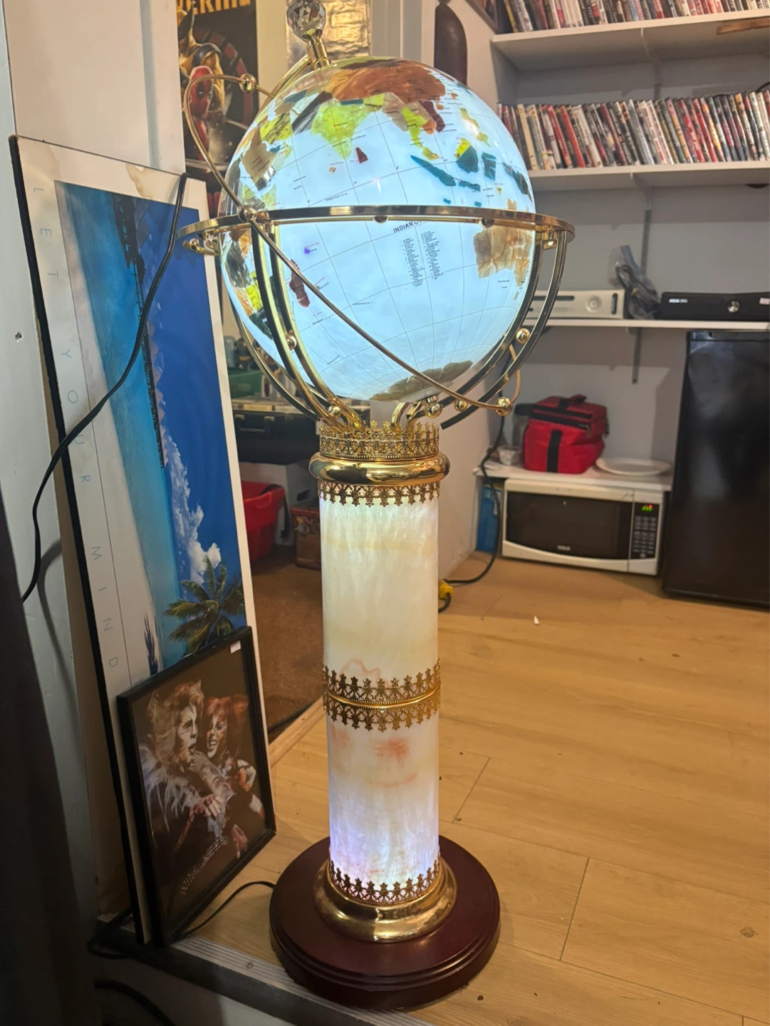 Illuminated Globe on Pedestal