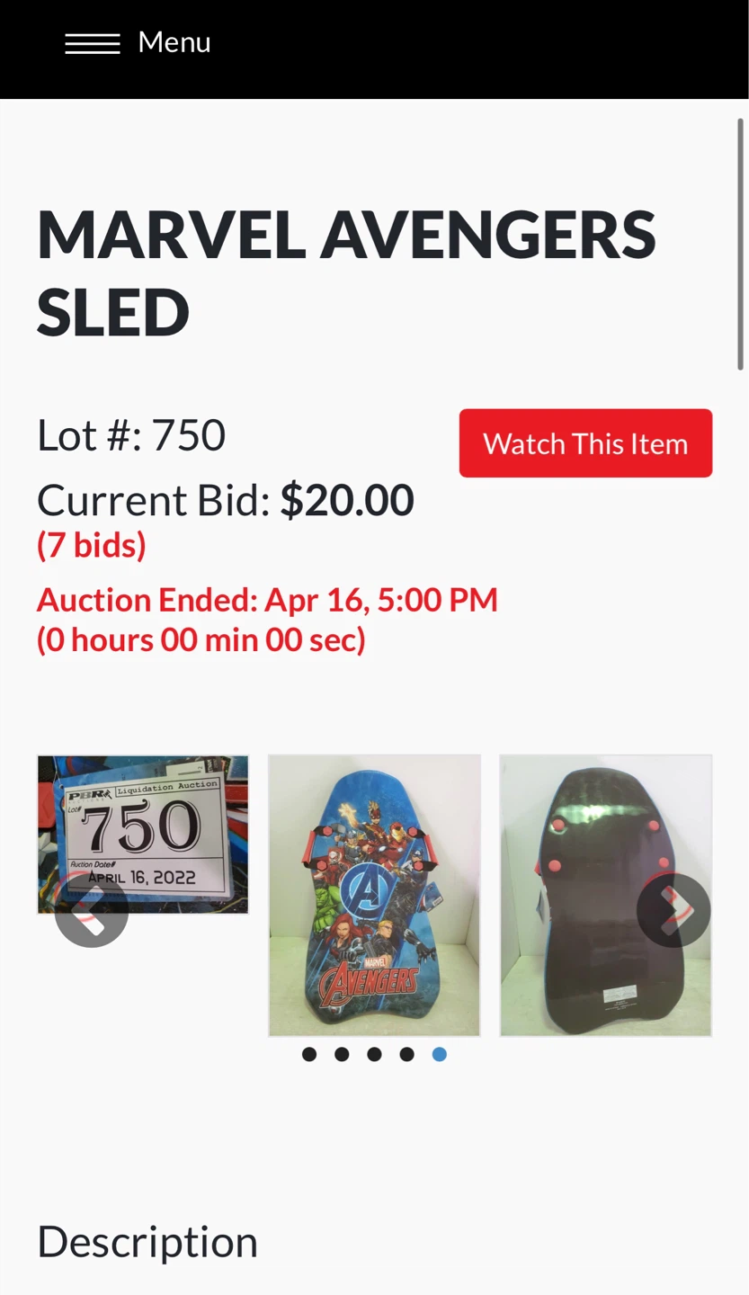 Marvel Avengers Sled