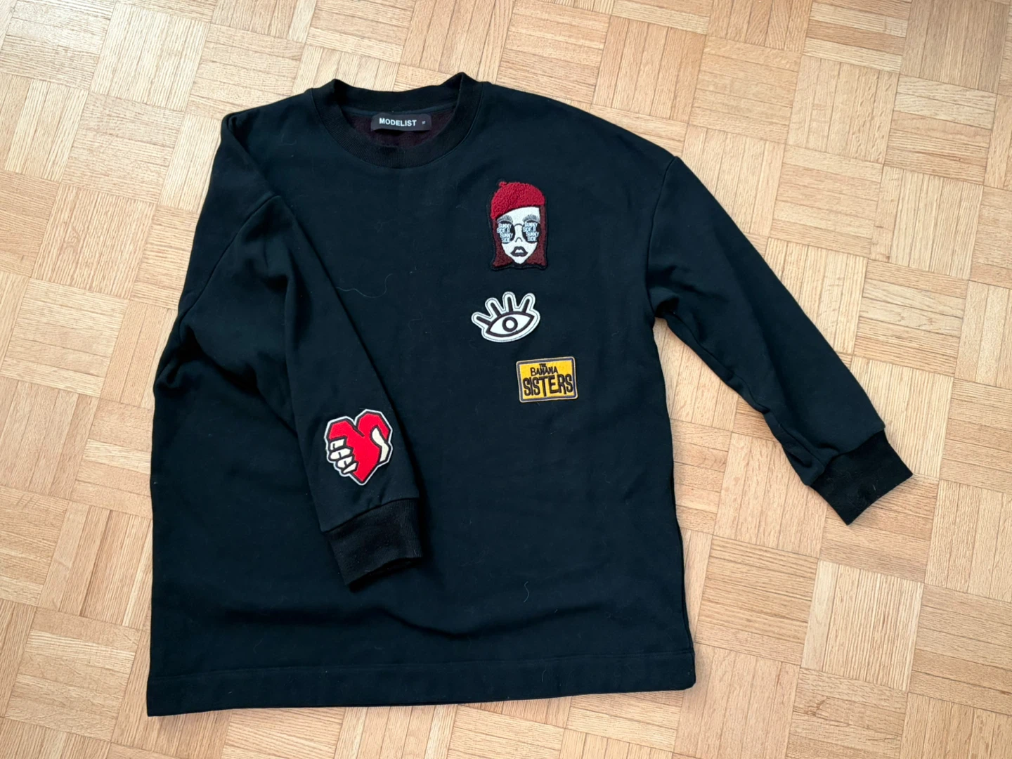 Black Sweater with Patches